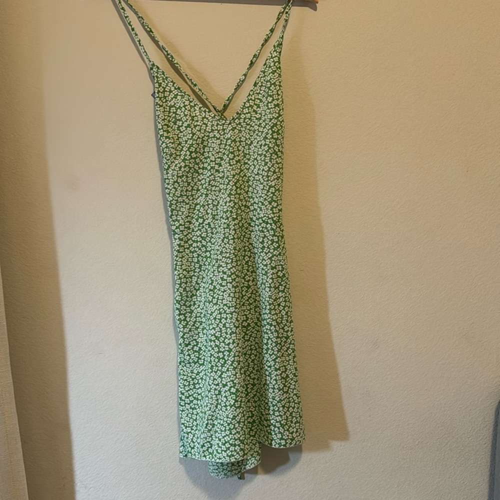 Shein Criss cross backless floral Dress